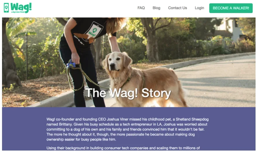 Wag dog walking app
